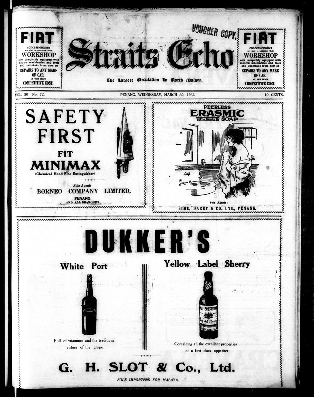 Miniature of Straits Echo 30 March 1932