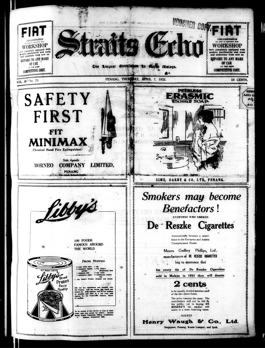 Miniature of Straits Echo 07 April 1932