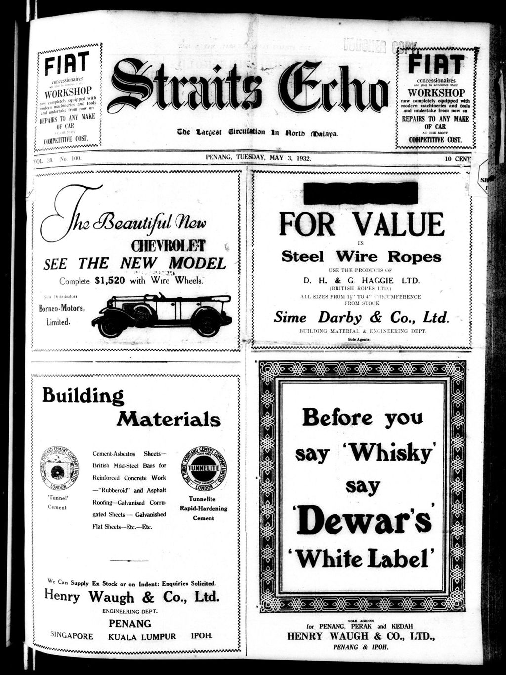 Miniature of Straits Echo 03 May 1932