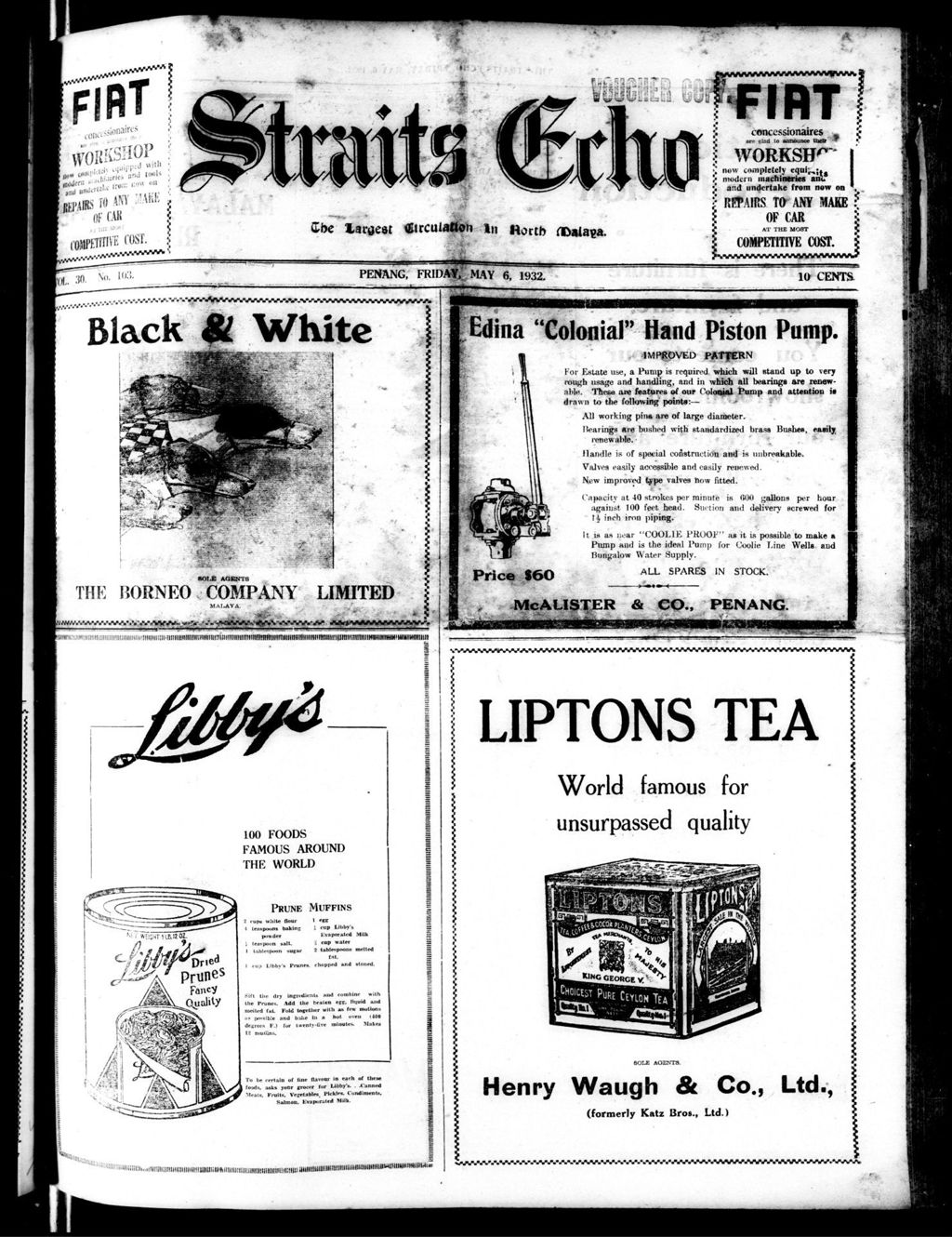 Miniature of Straits Echo 06 May 1932