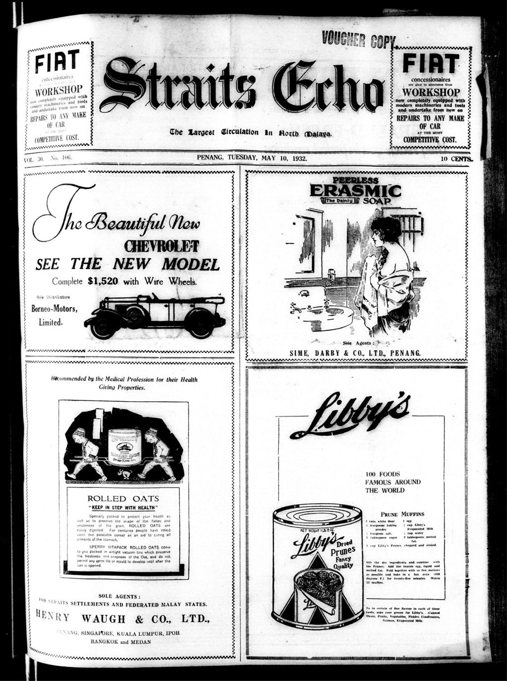 Miniature of Straits Echo 10 May 1932