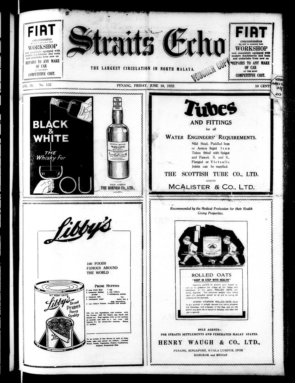 Miniature of Straits Echo 10 June 1932