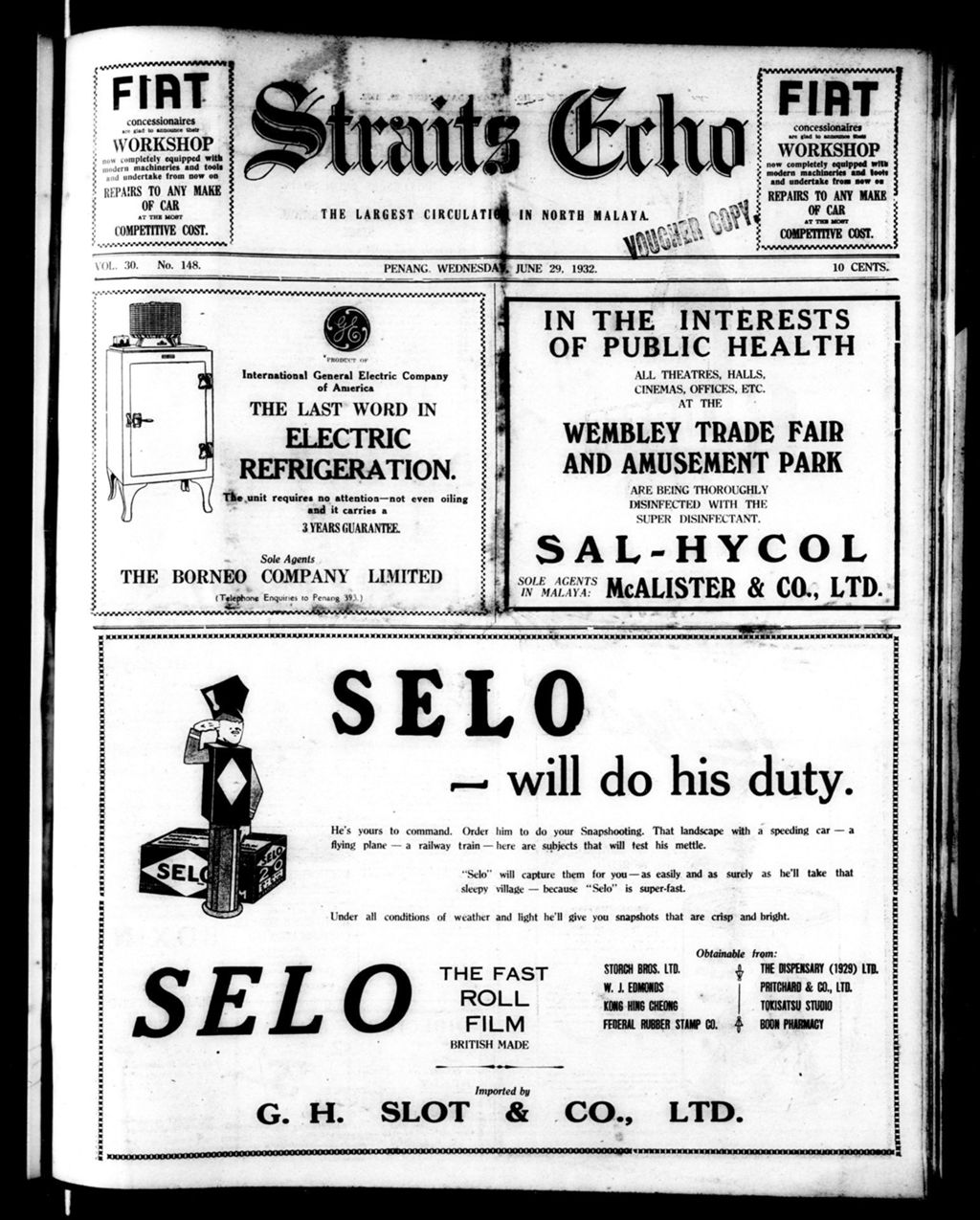 Miniature of Straits Echo 29 June 1932