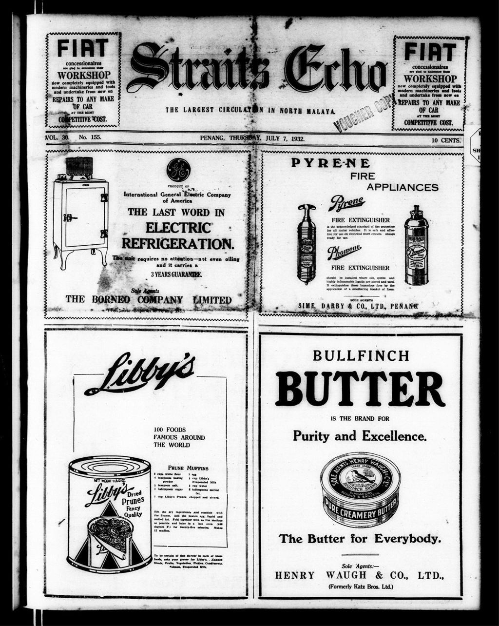 Miniature of Straits Echo 07 July 1932