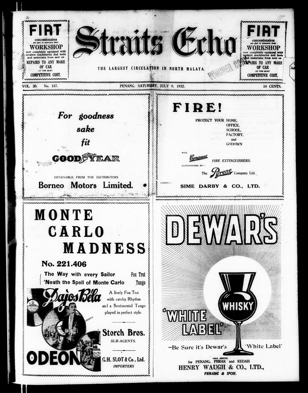 Miniature of Straits Echo 09 July 1932