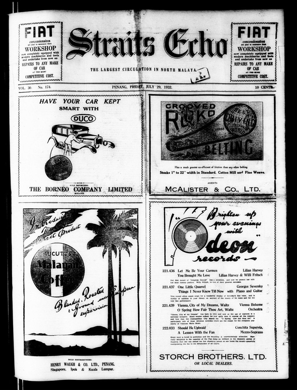 Miniature of Straits Echo 29 July 1932