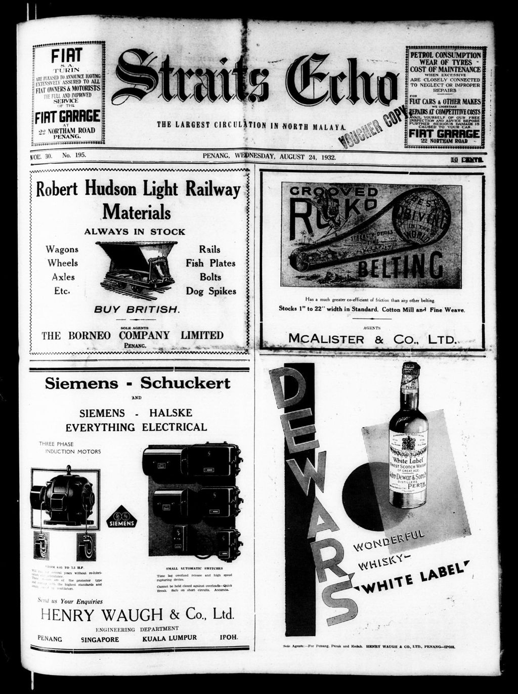 Miniature of Straits Echo 24 August 1932