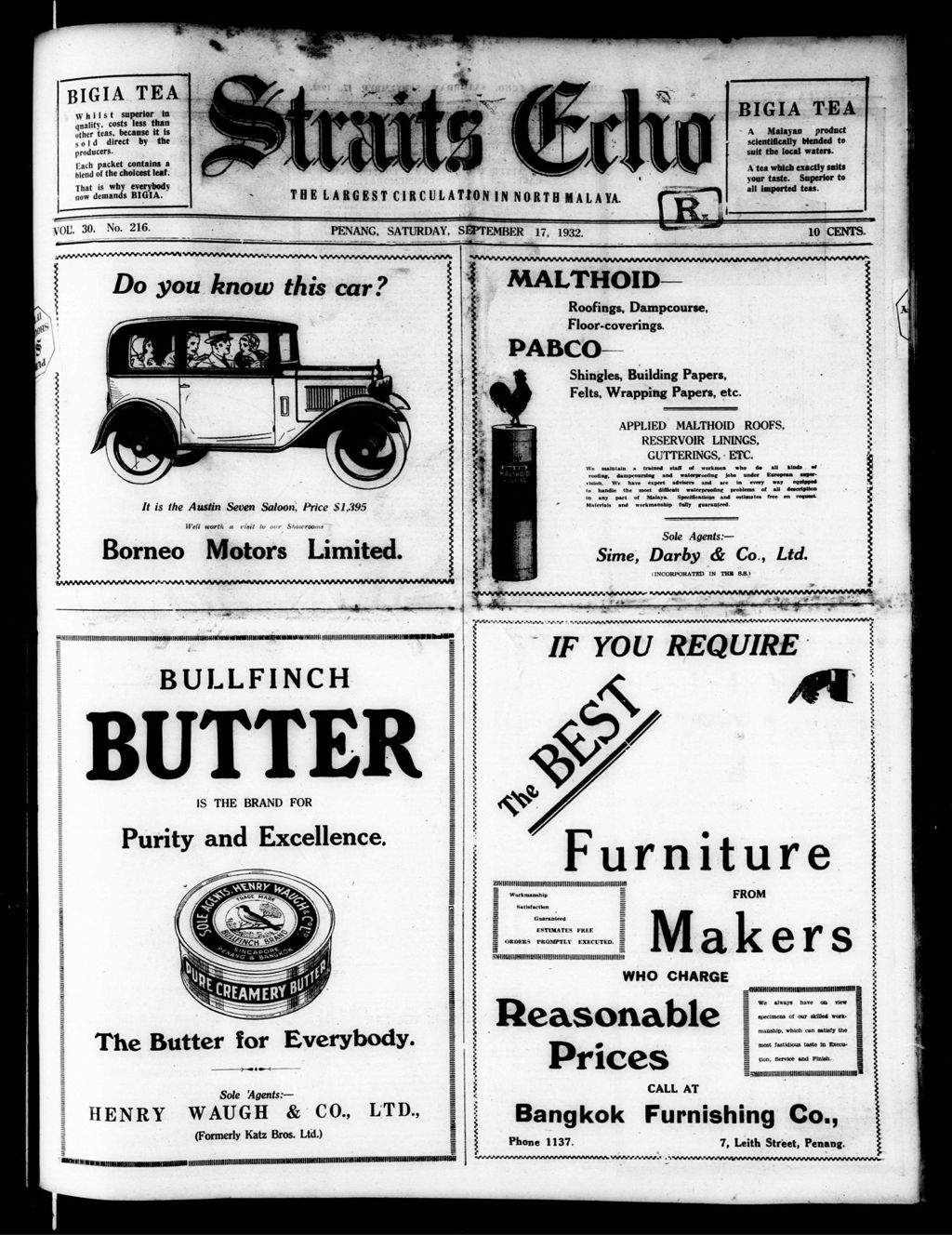 Miniature of Straits Echo 17 September 1932