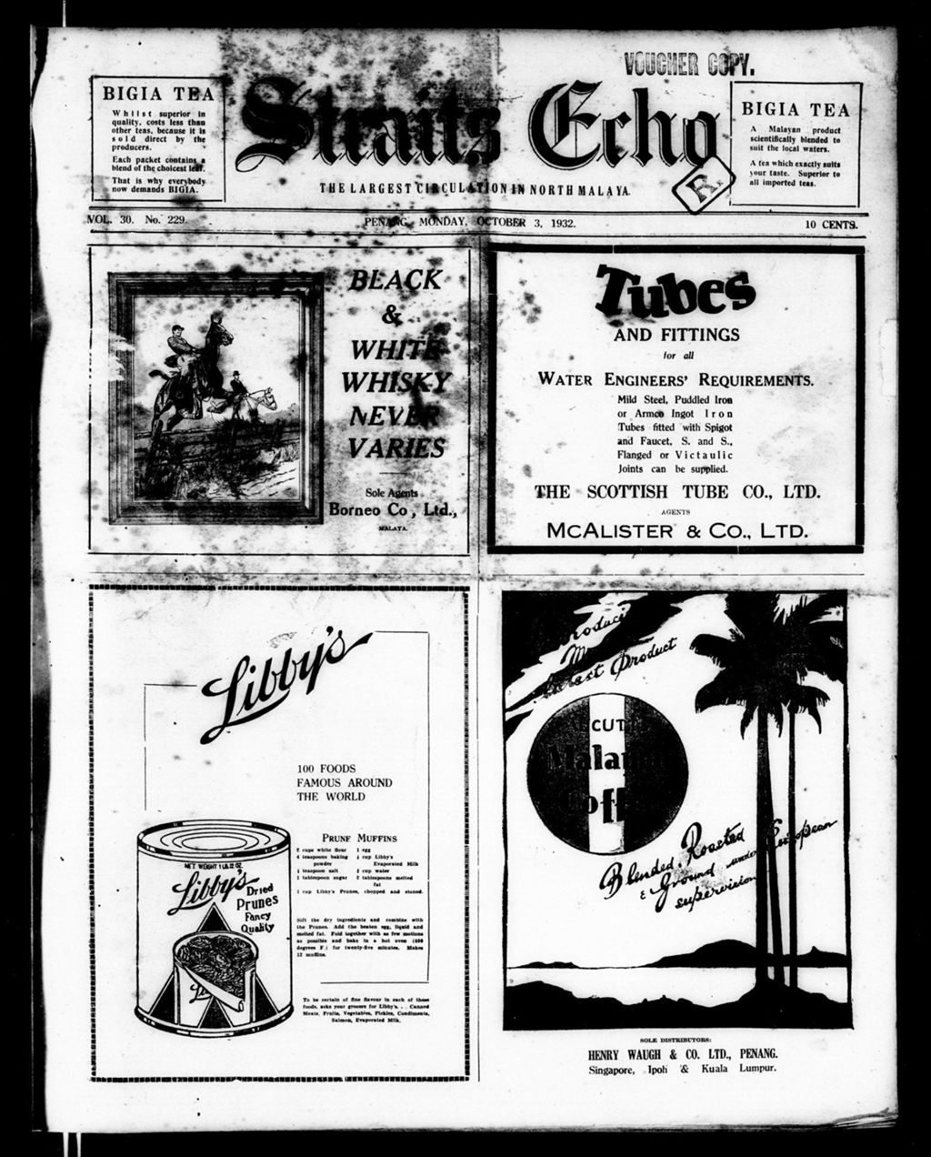 Miniature of Straits Echo 03 October 1932