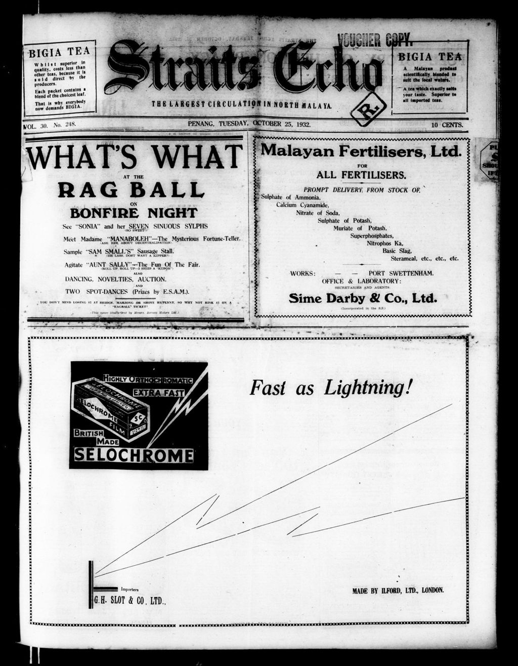 Miniature of Straits Echo 25 October 1932