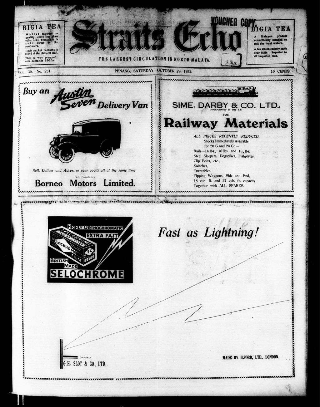 Miniature of Straits Echo 29 October 1932