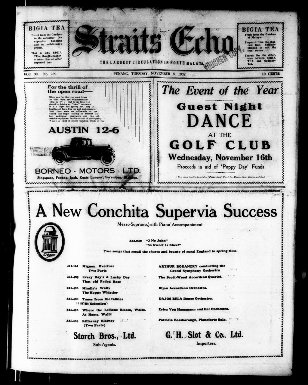 Miniature of Straits Echo 08 November 1932