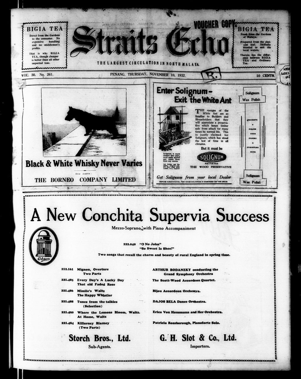 Miniature of Straits Echo 10 November 1932