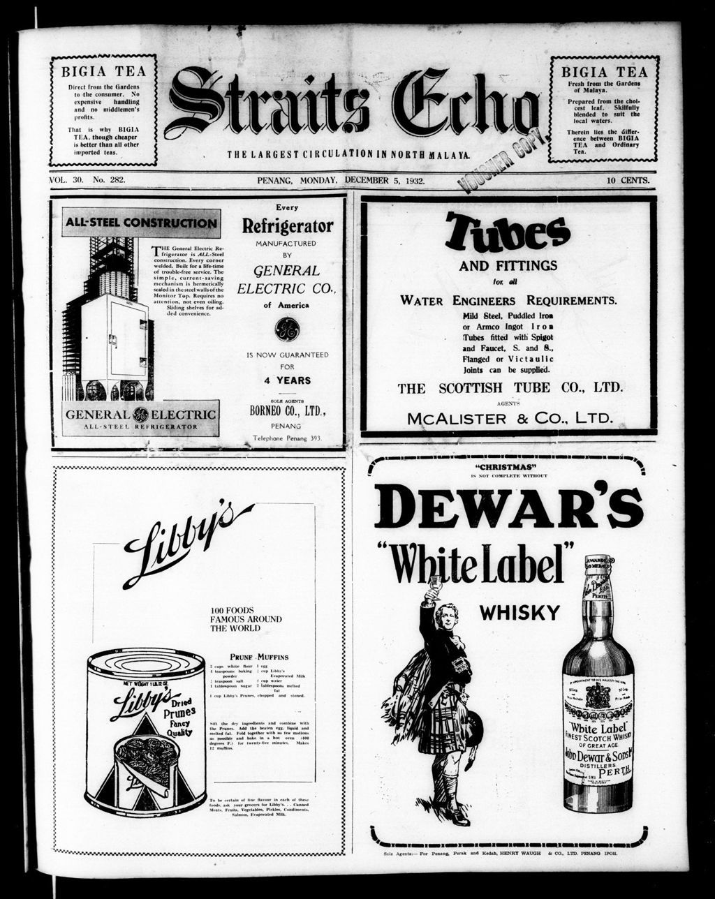 Miniature of Straits Echo 05 December 1932