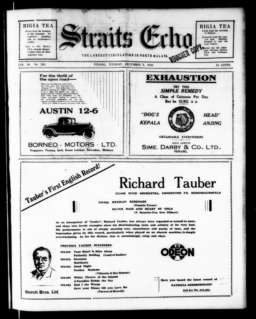 Miniature of Straits Echo 06 December 1932