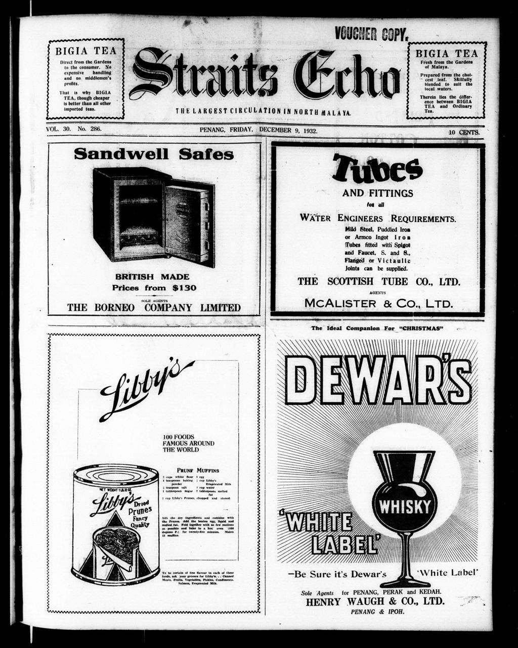 Miniature of Straits Echo 09 December 1932