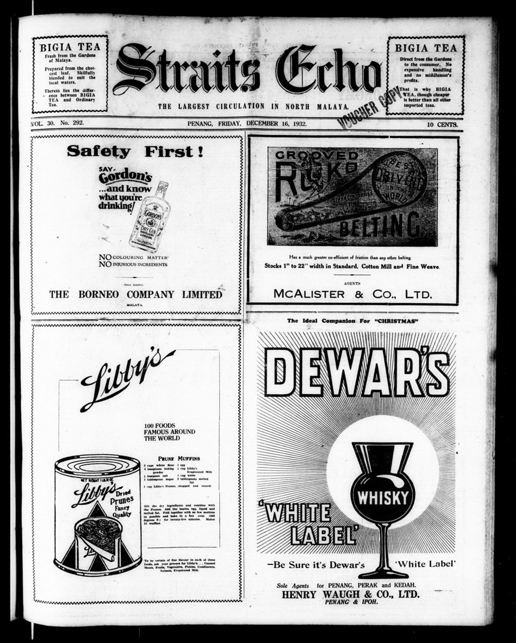 Miniature of Straits Echo 16 December 1932