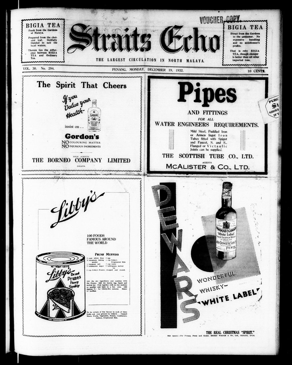 Miniature of Straits Echo 19 December 1932