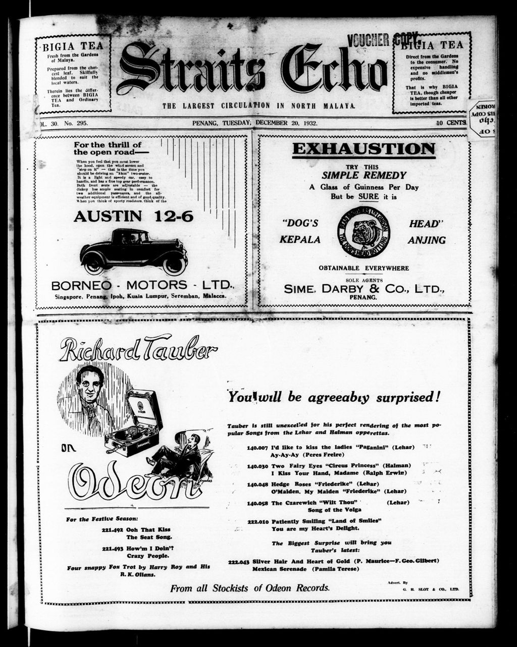 Miniature of Straits Echo 20 December 1932