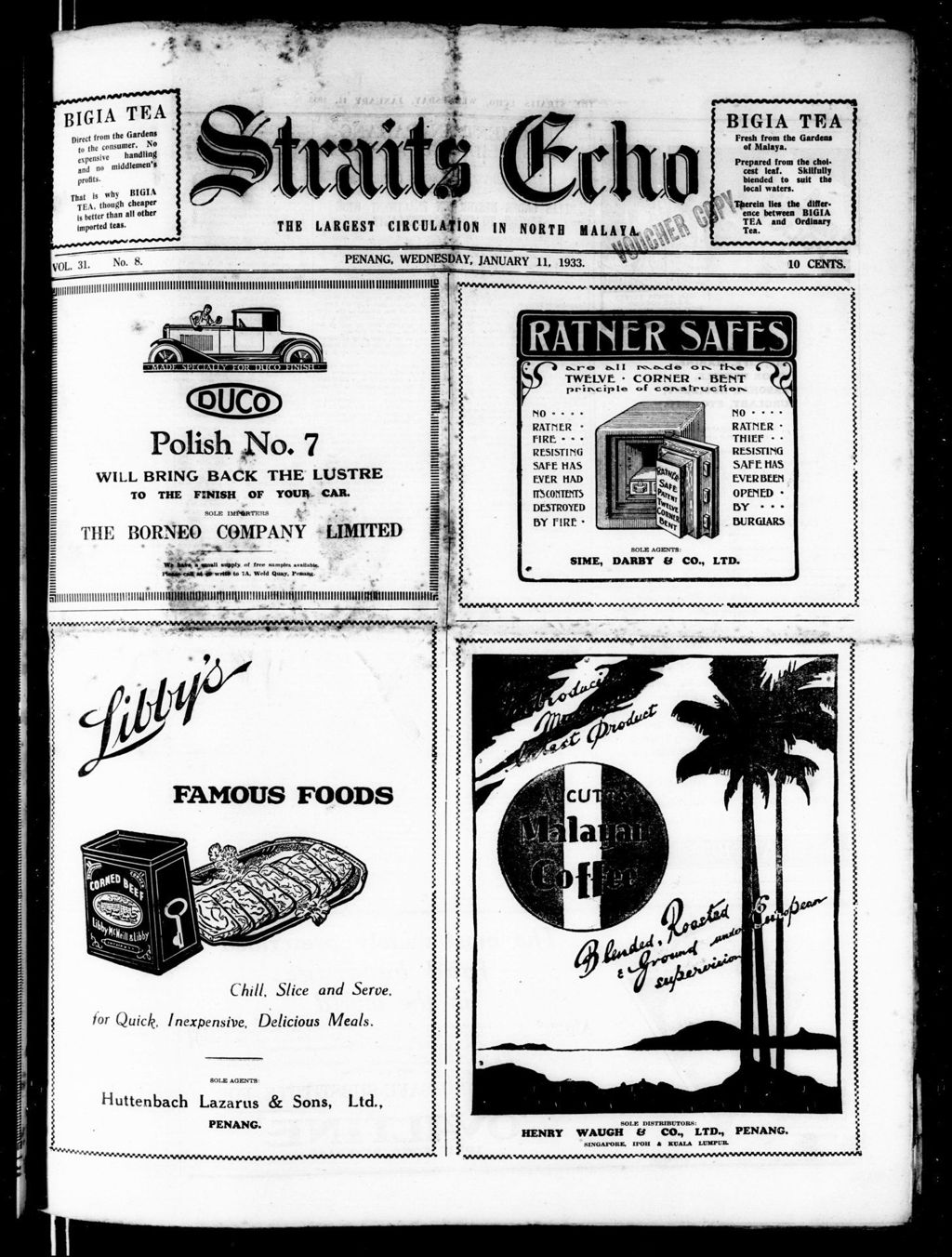 Miniature of Straits Echo 11 January 1933