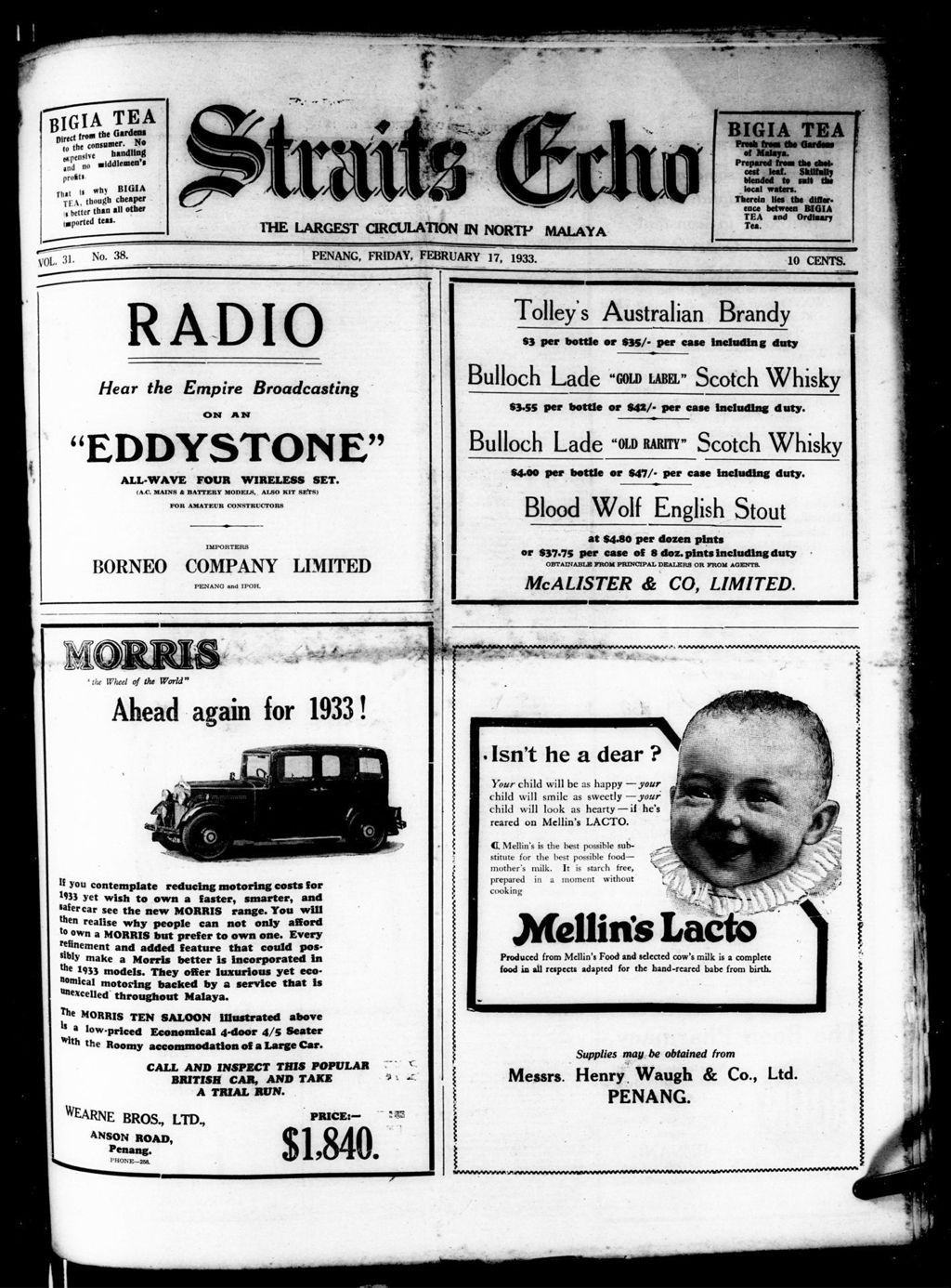 Miniature of Straits Echo 17 February 1933