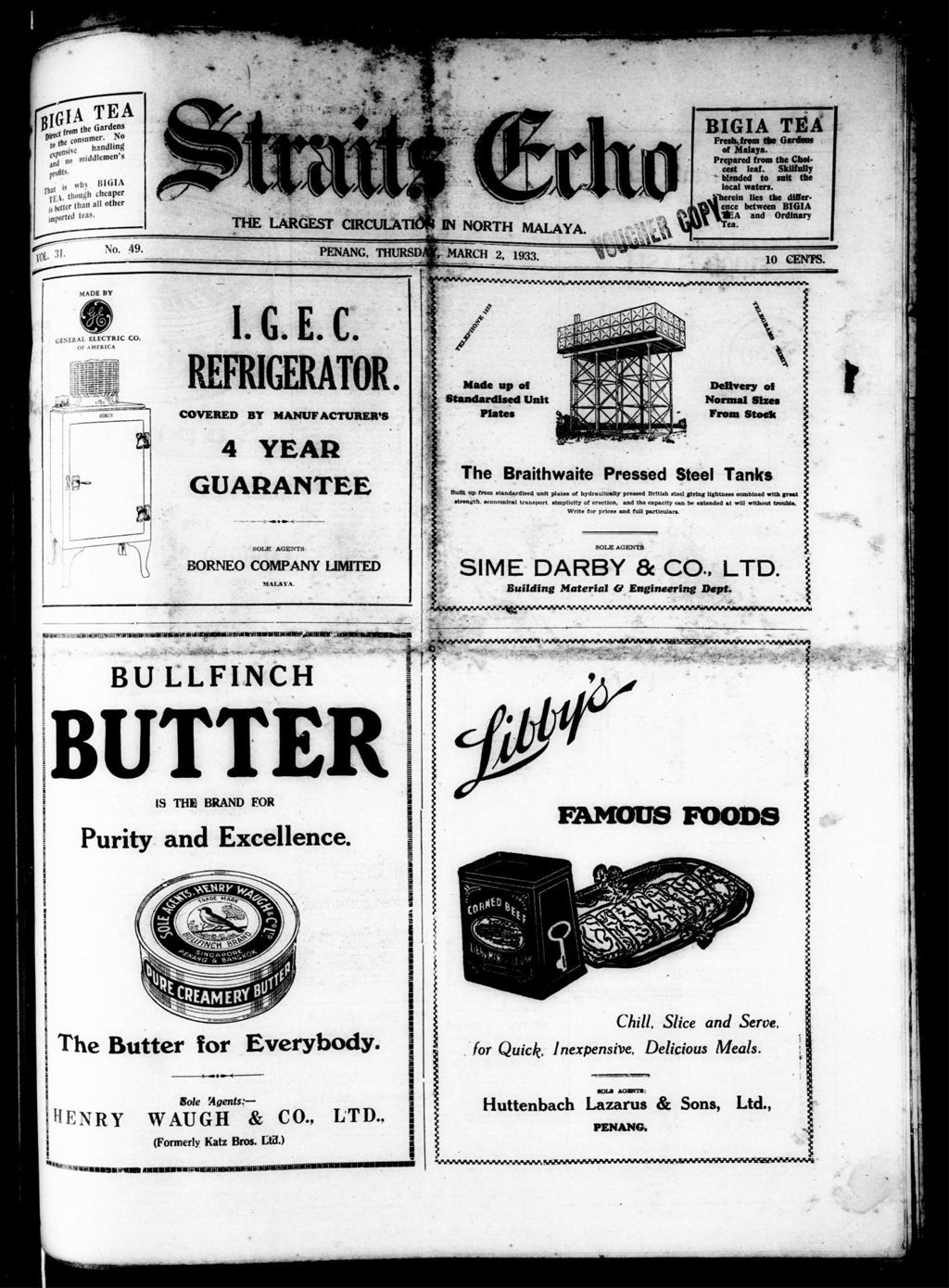 Miniature of Straits Echo 02 March 1933