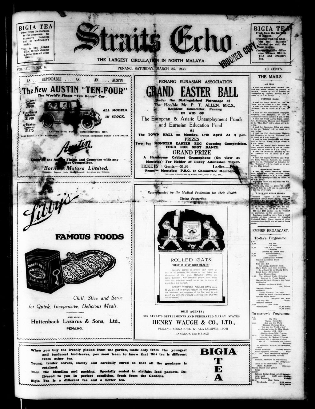 Miniature of Straits Echo 25 March 1933