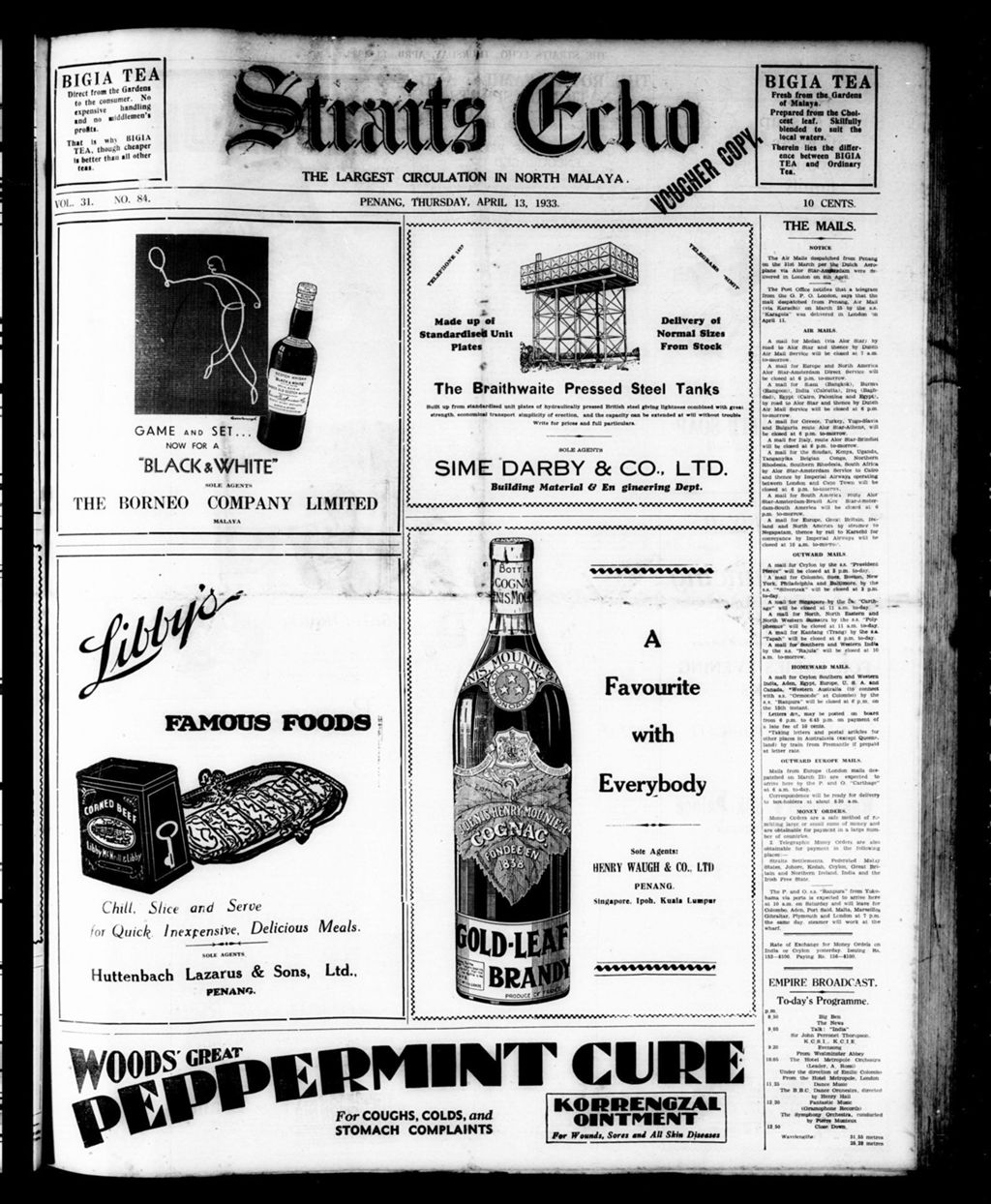 Miniature of Straits Echo 13 April 1933