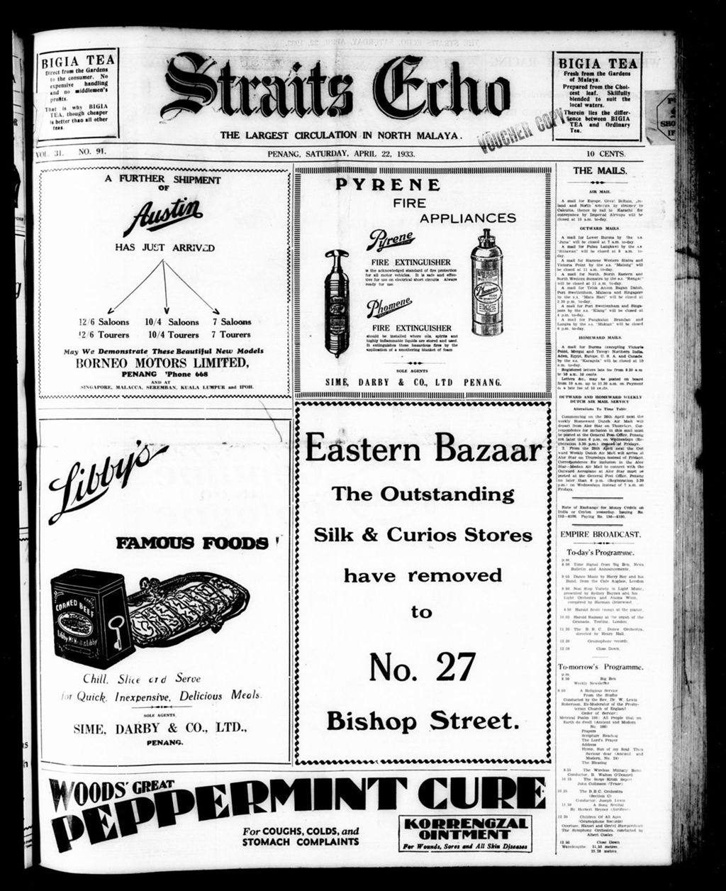 Miniature of Straits Echo 22 April 1933