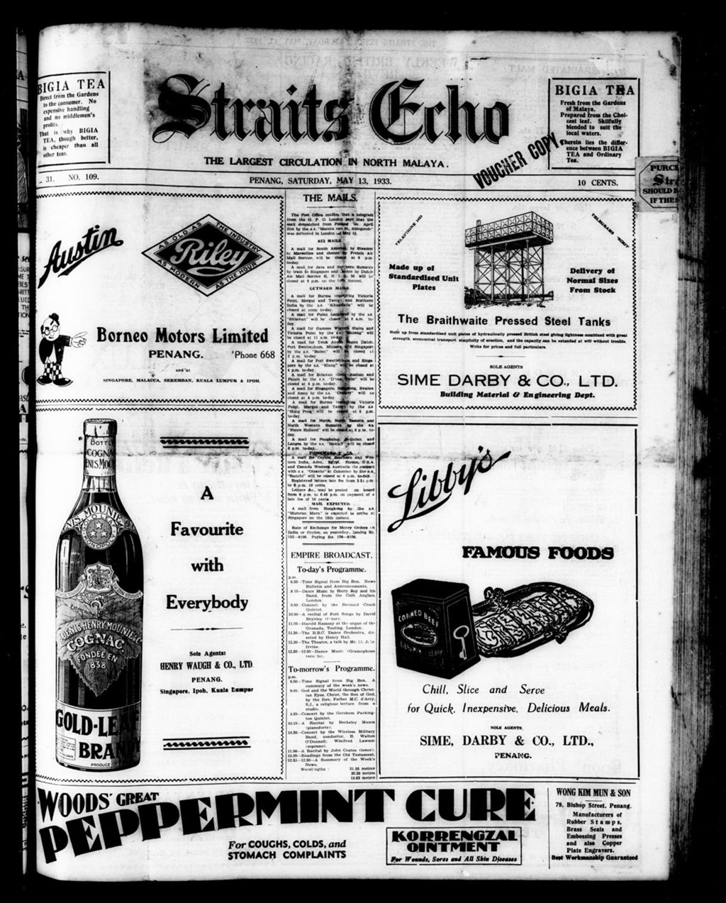 Miniature of Straits Echo 13 May 1933