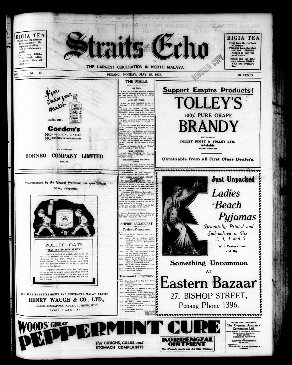 Miniature of Straits Echo 15 May 1933