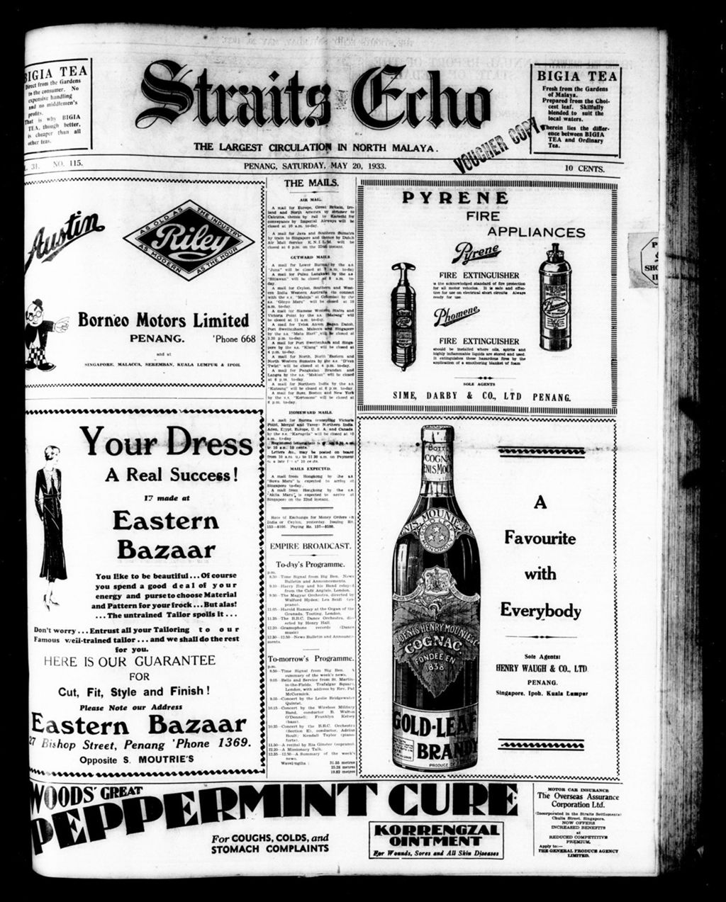 Miniature of Straits Echo 20 May 1933