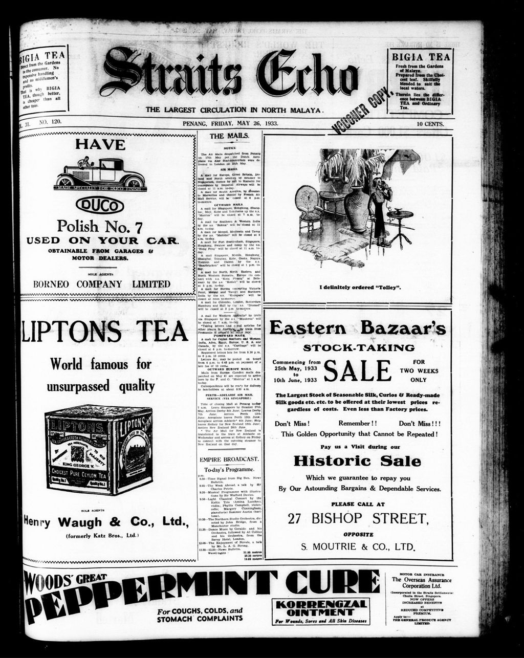 Miniature of Straits Echo 26 May 1933