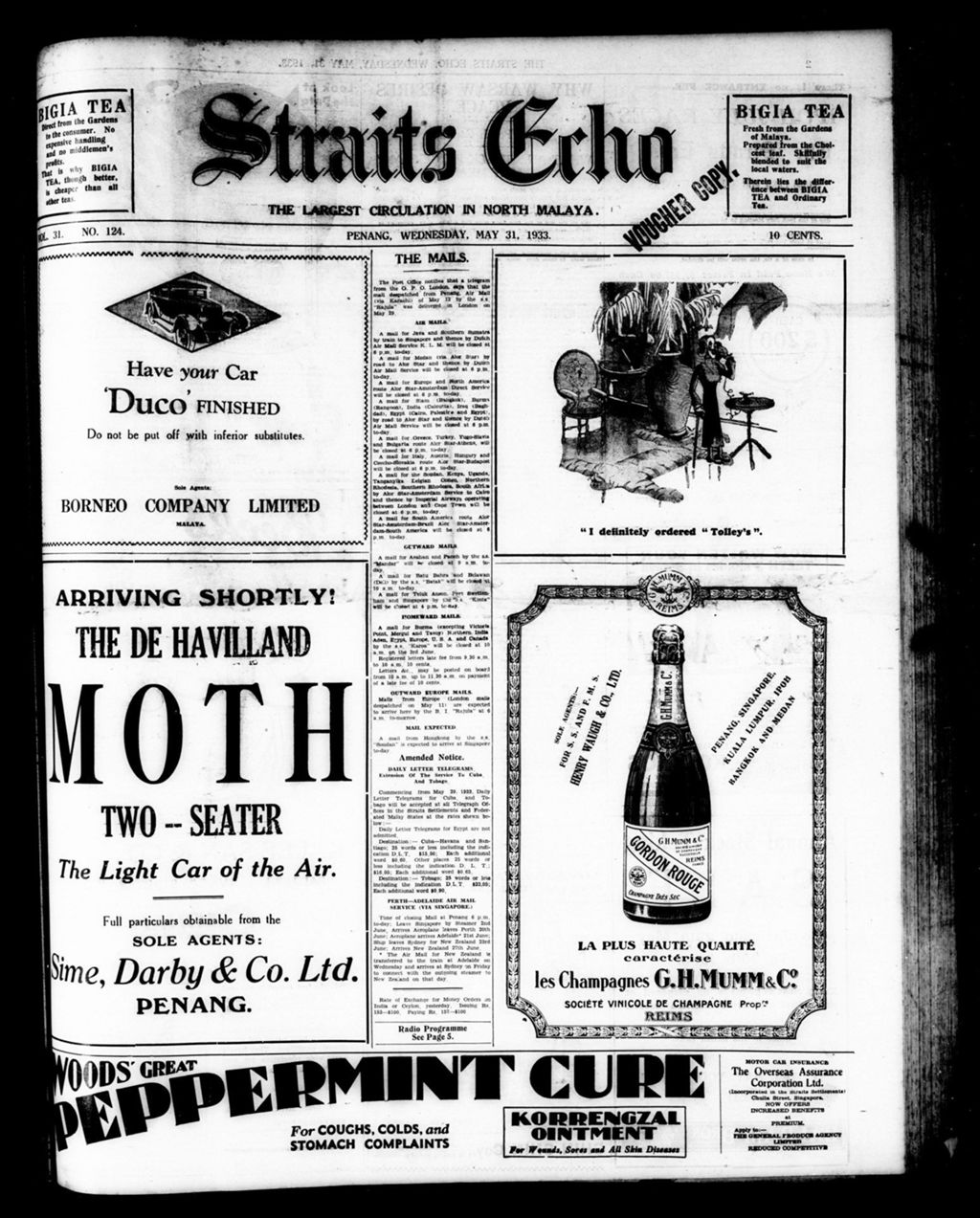 Miniature of Straits Echo 31 May 1933