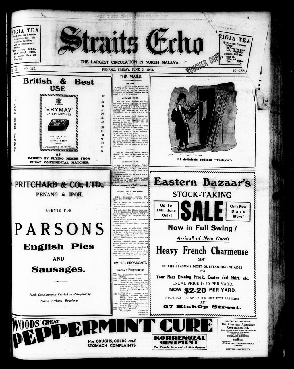 Miniature of Straits Echo 02 June 1933