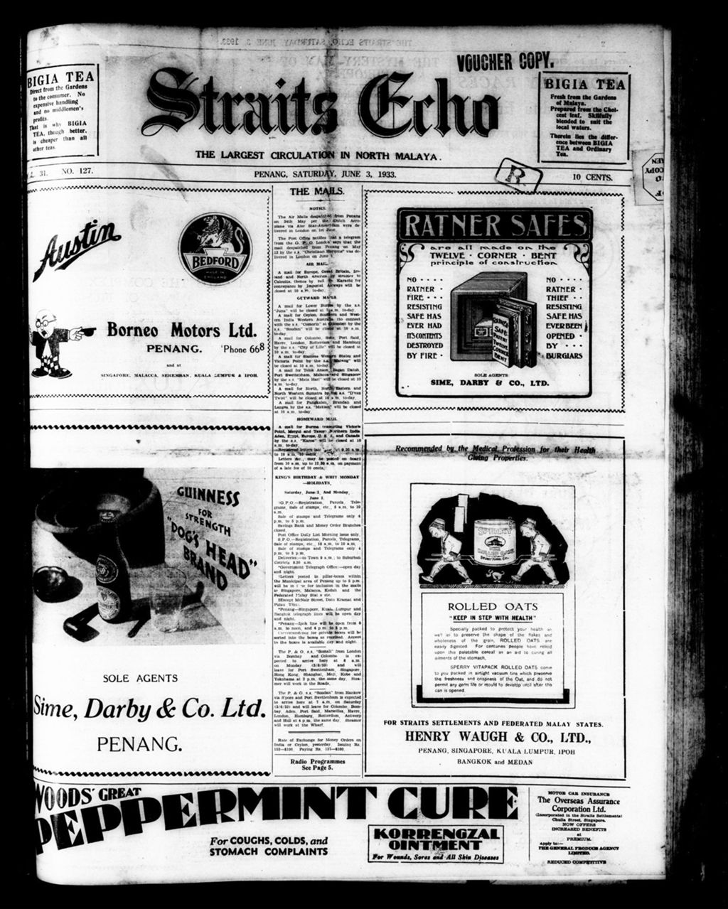 Miniature of Straits Echo 03 June 1933