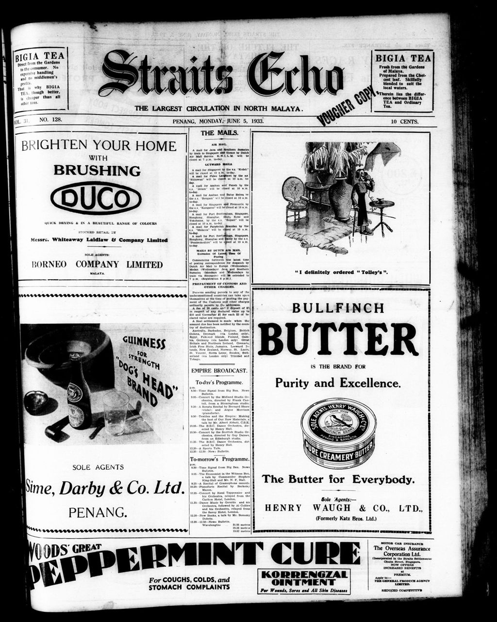 Miniature of Straits Echo 05 June 1933