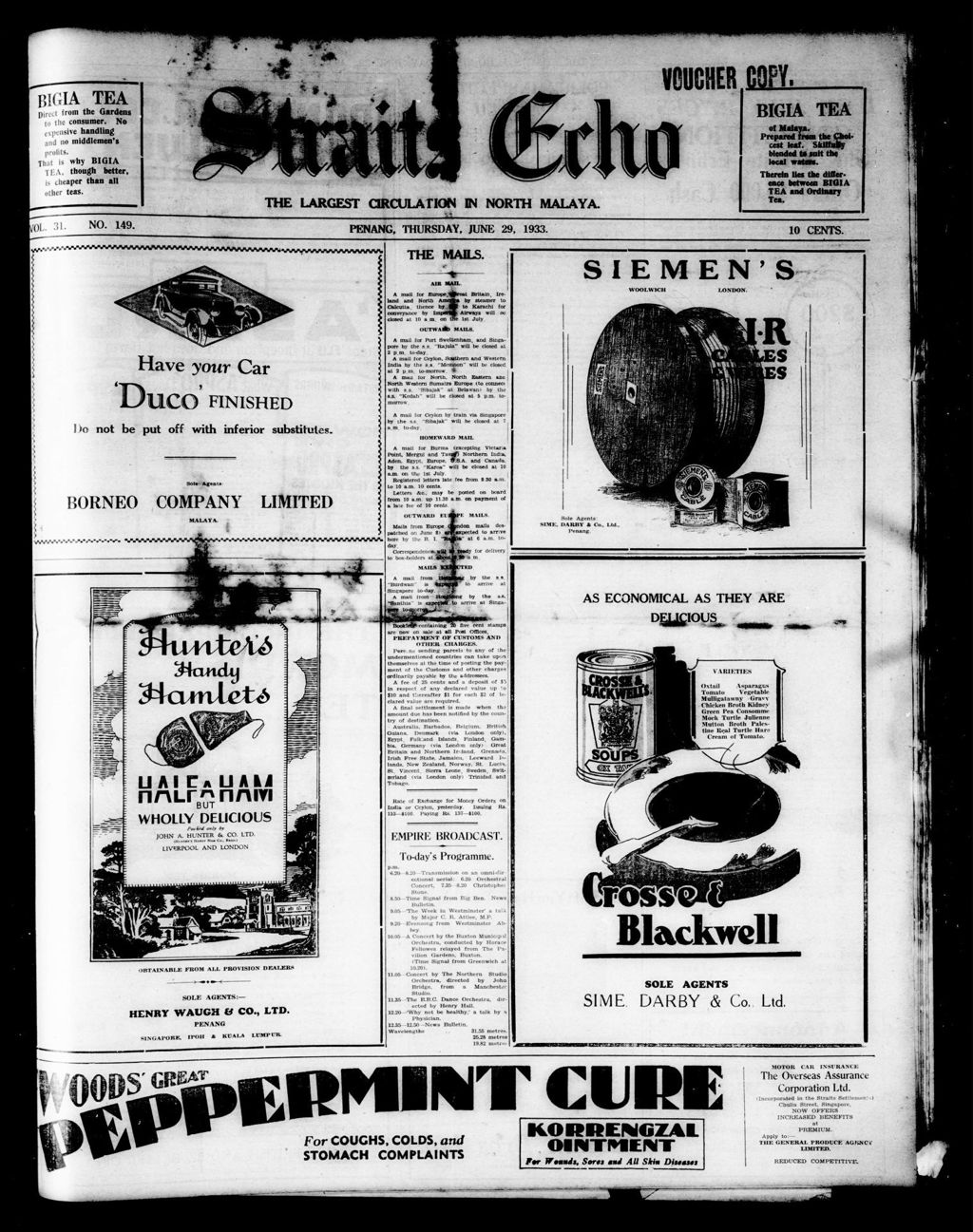 Miniature of Straits Echo 29 June 1933