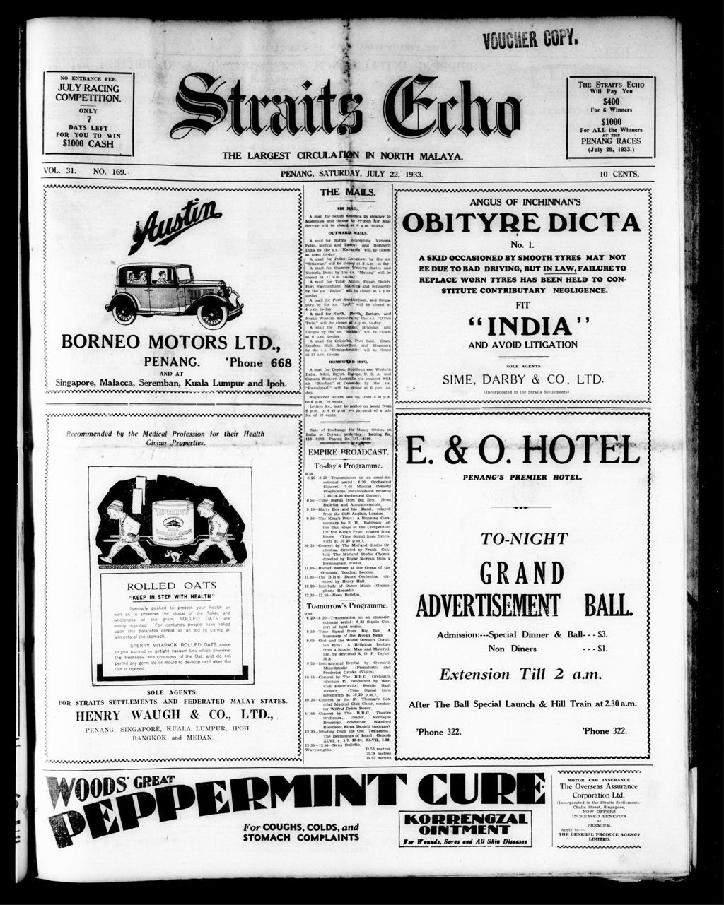 Miniature of Straits Echo 22 July 1933