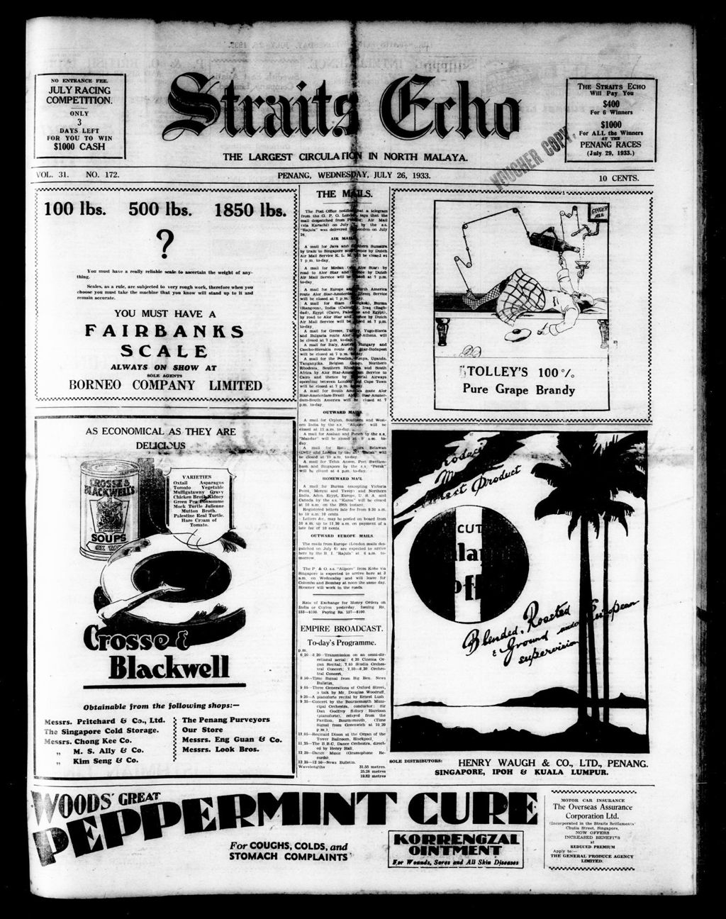 Miniature of Straits Echo 26 July 1933