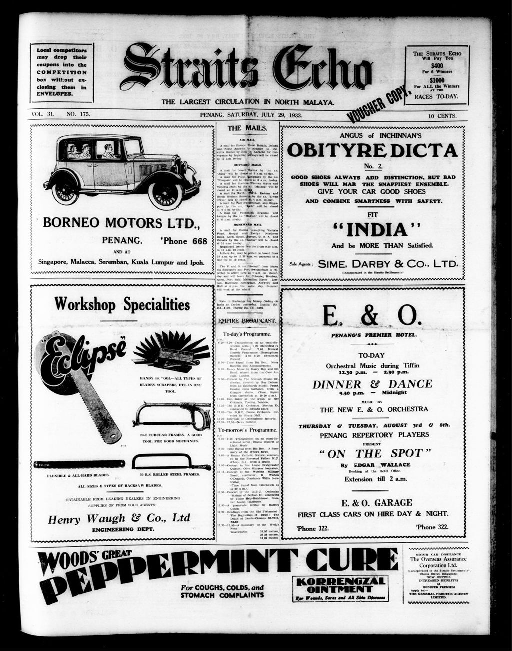 Miniature of Straits Echo 29 July 1933