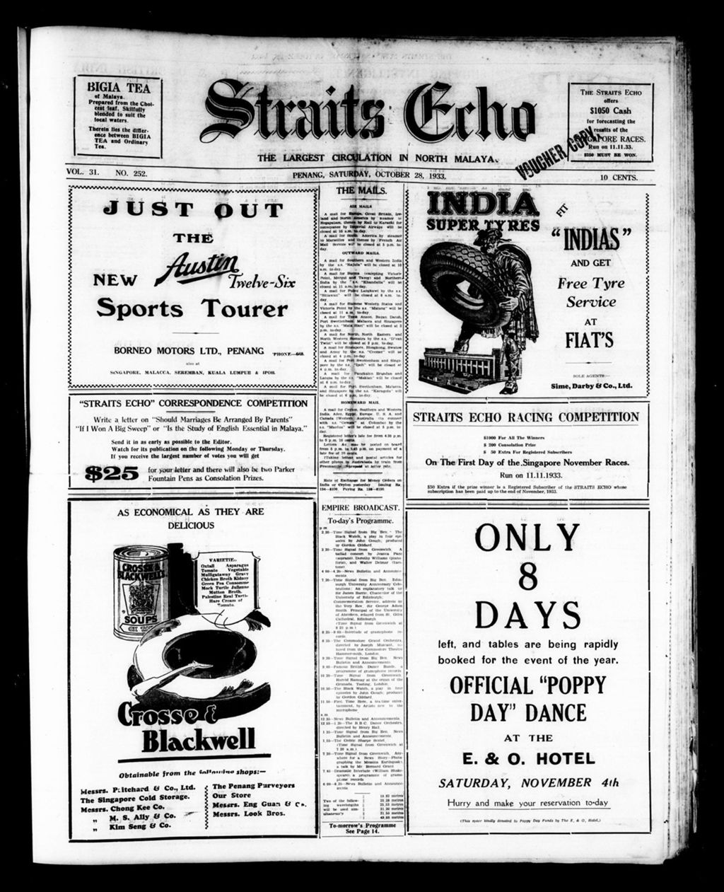 Miniature of Straits Echo 28 October 1933