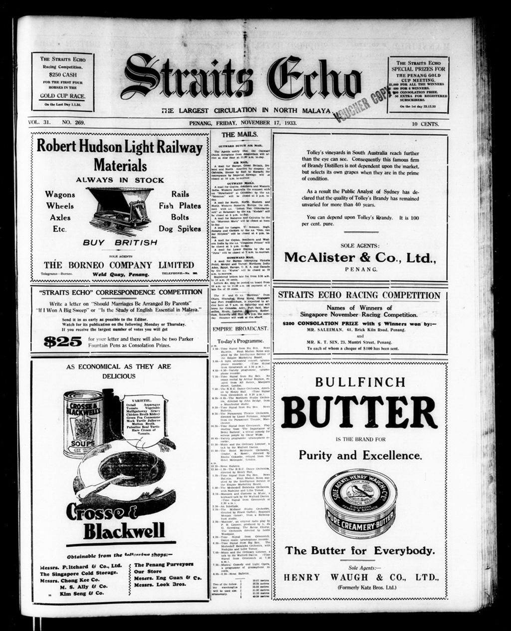 Miniature of Straits Echo 17 November 1933