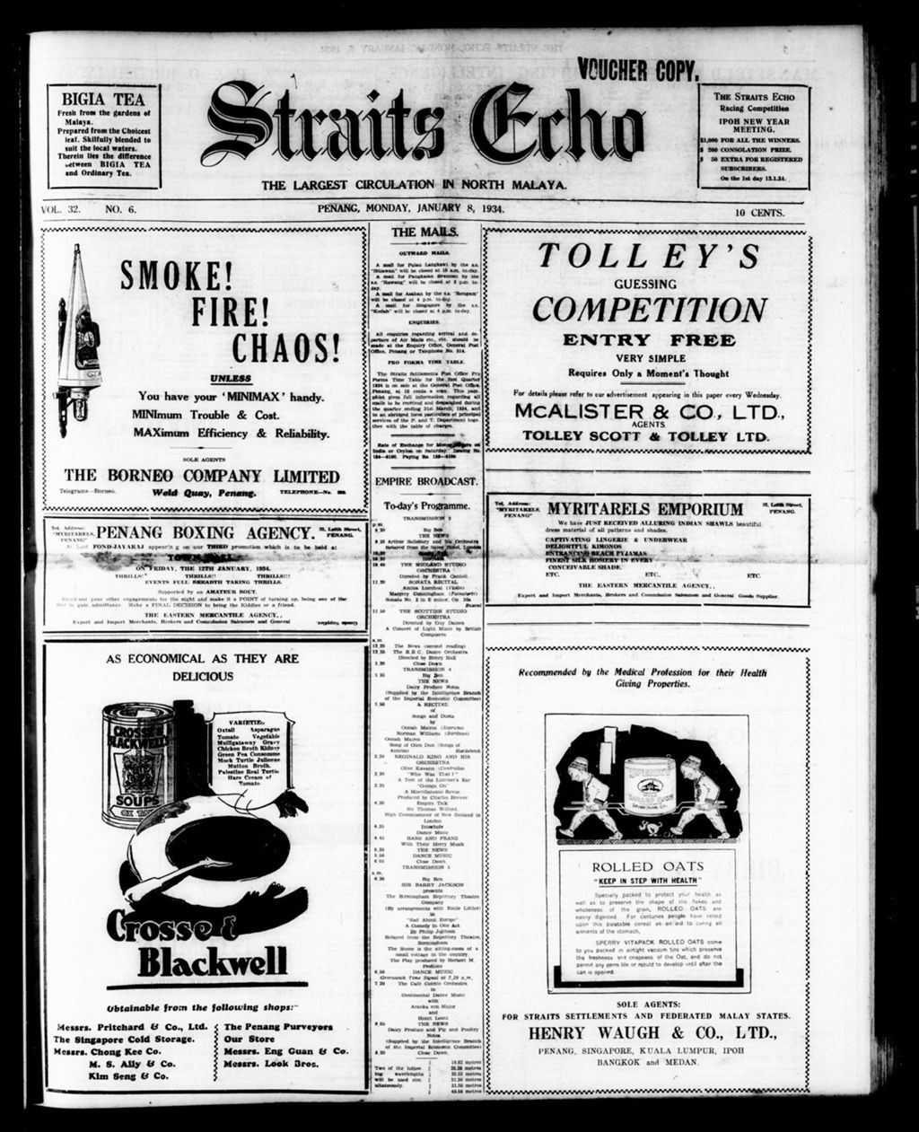 Miniature of Straits Echo 08 January 1934