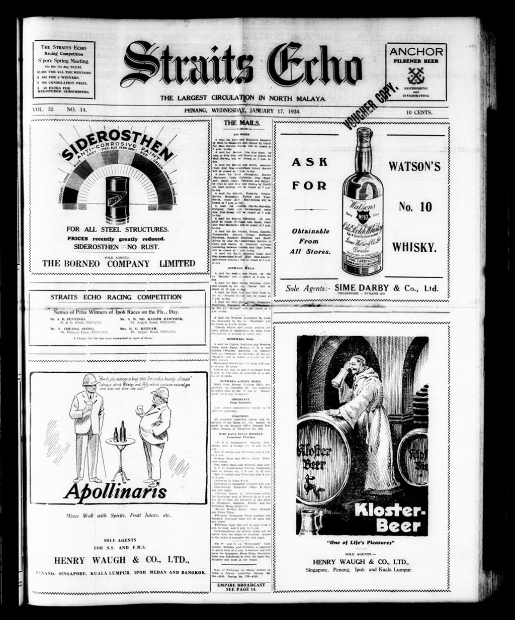 Miniature of Straits Echo 17 January 1934