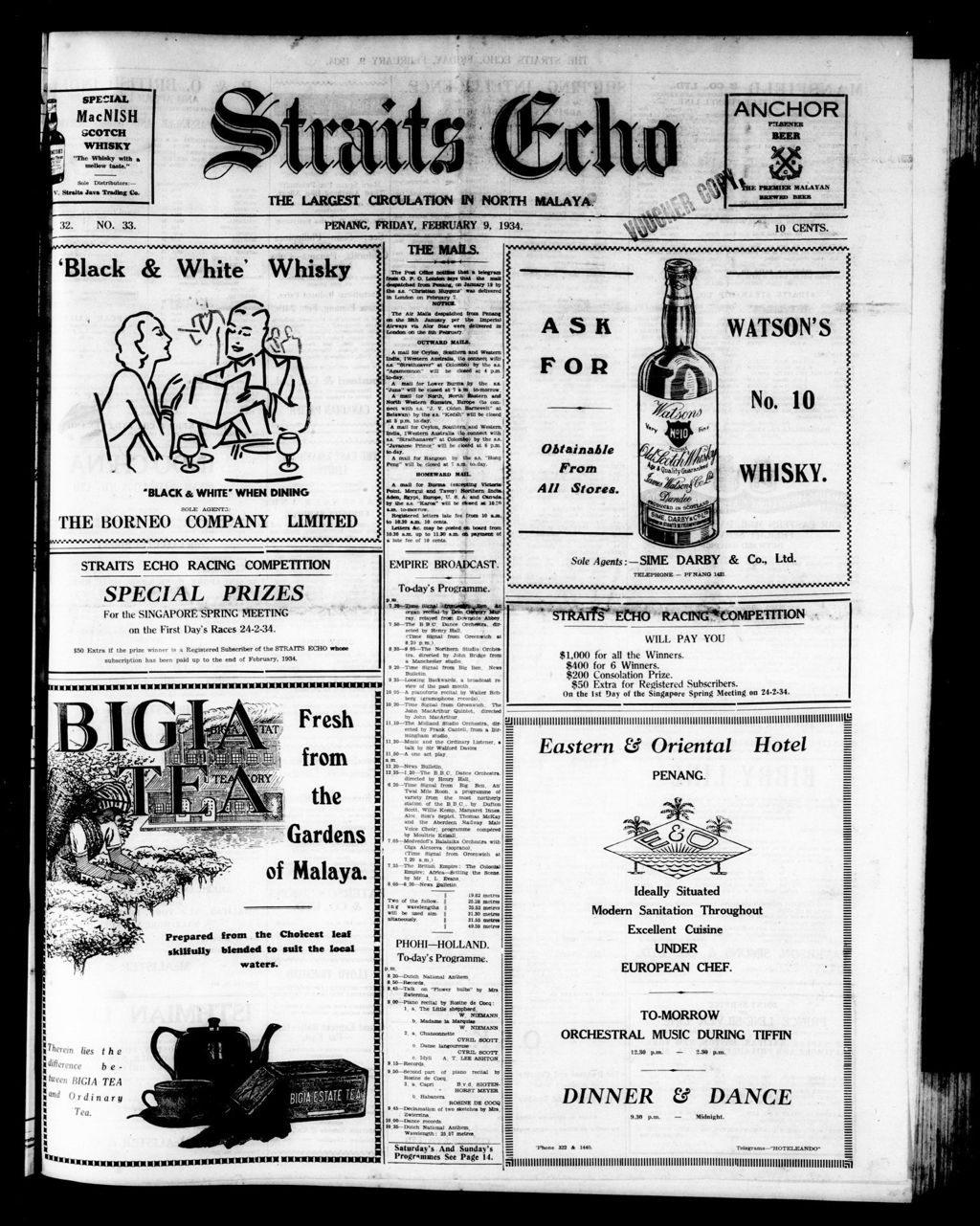 Miniature of Straits Echo 09 February 1934