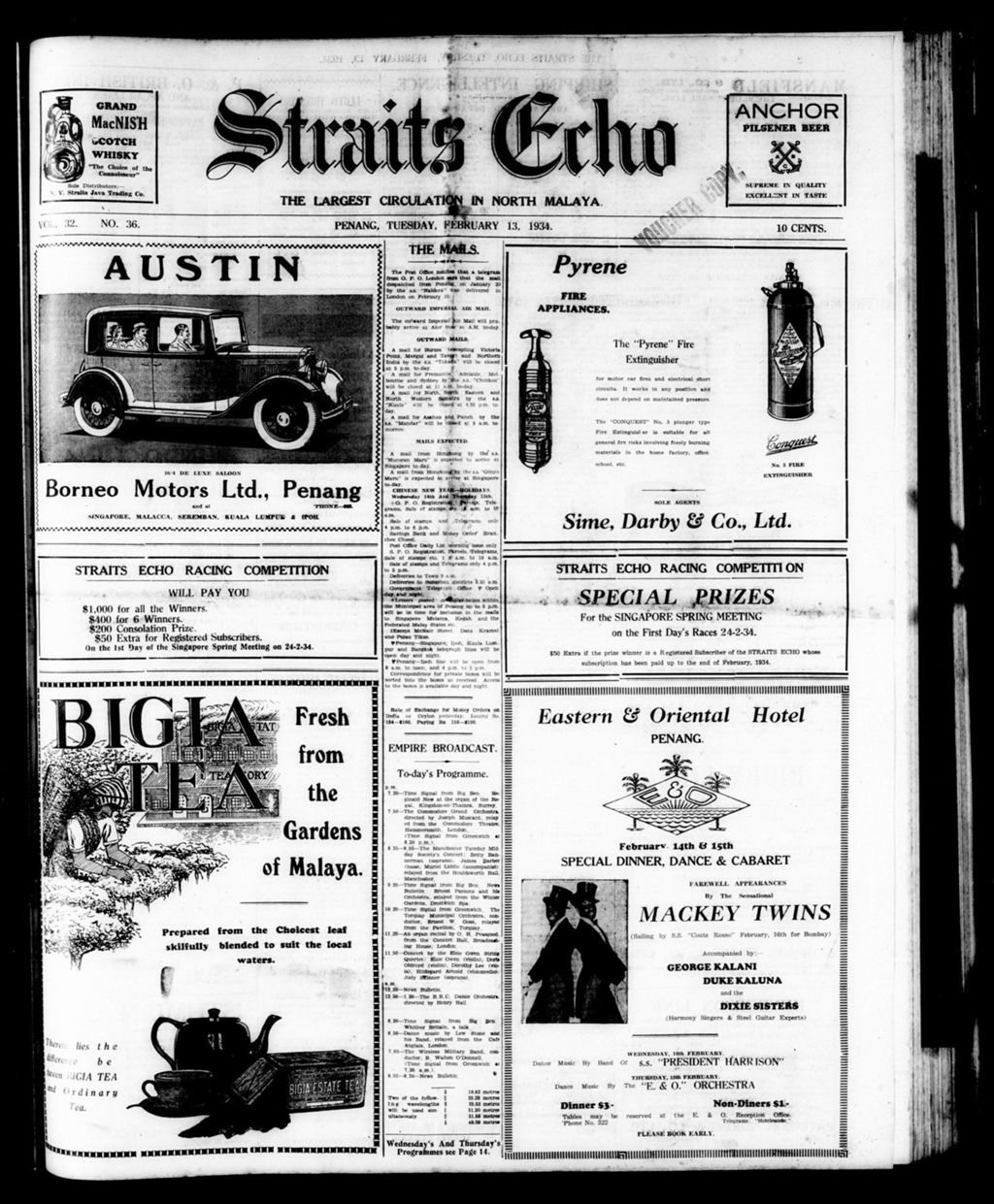 Miniature of Straits Echo 13 February 1934