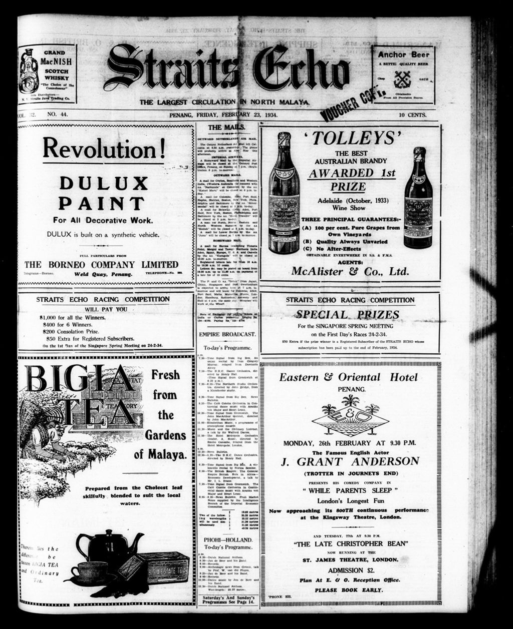 Miniature of Straits Echo 23 February 1934