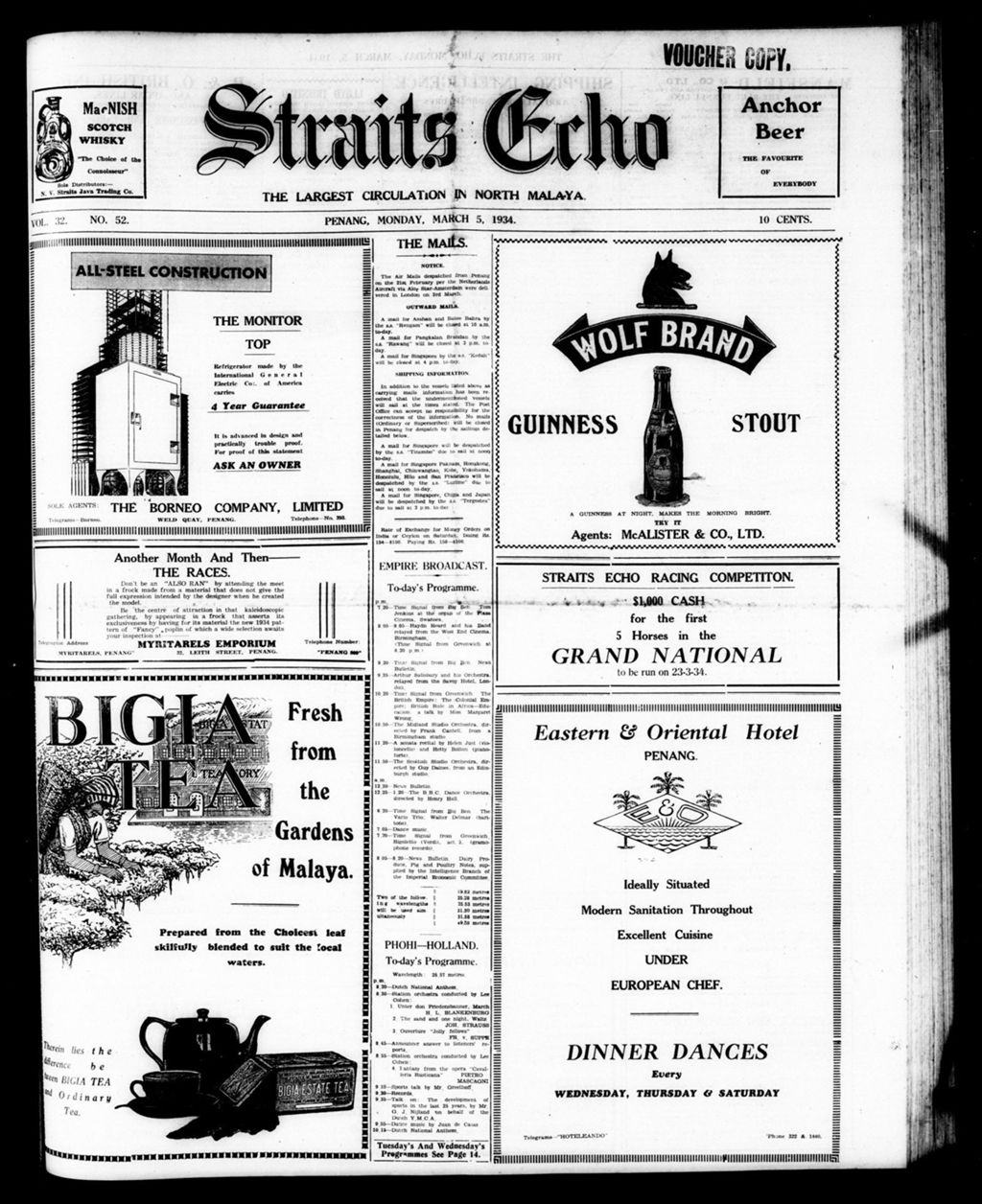 Miniature of Straits Echo 05 March 1934