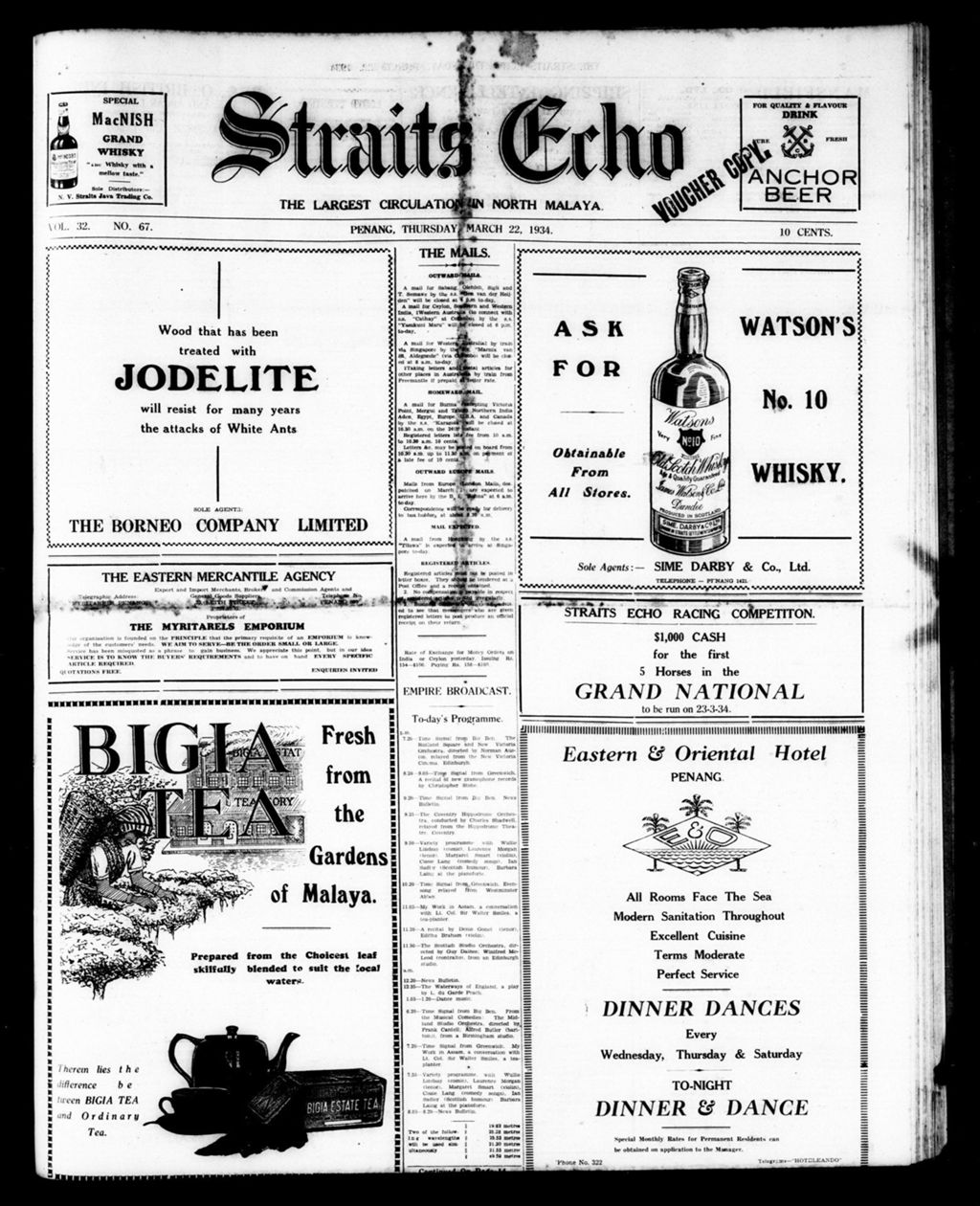 Miniature of Straits Echo 22 March 1934